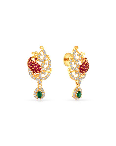 Malabar gold store peacock earrings