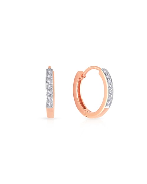 Rose Gold Hoop Earrings 14K