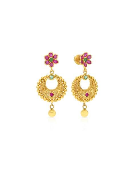 Buy Yellow Gold Earrings for Women by Reliance Jewels Online | Ajio.com