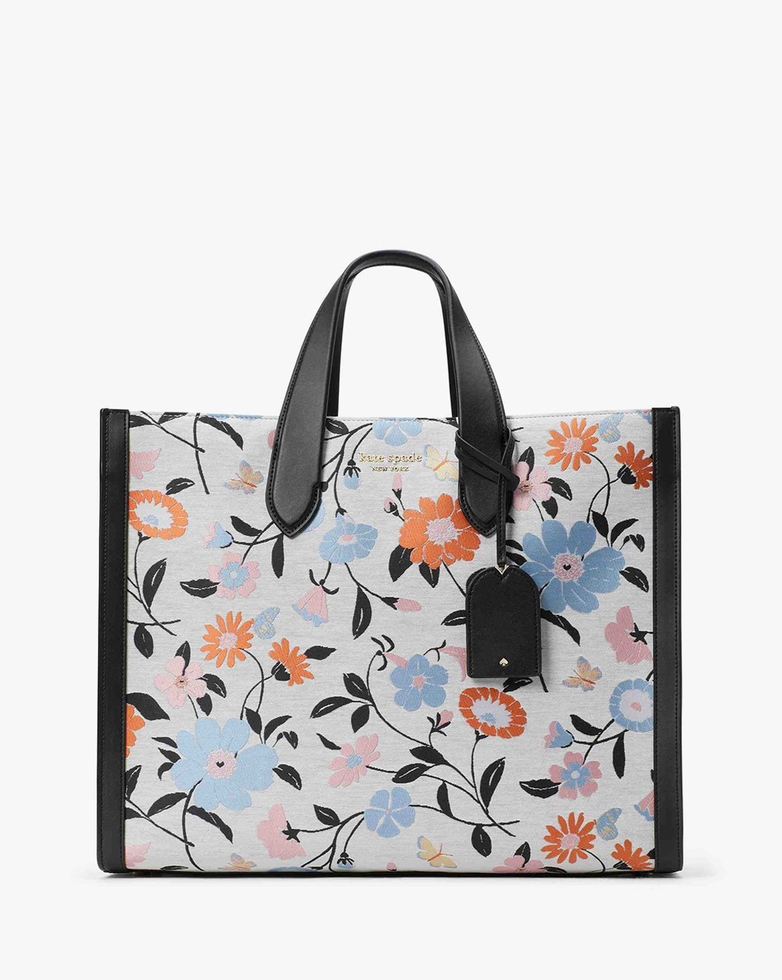 Kate Spade Large Top Zip Tote Bag Blazer Blue Pansy Toss Dahlia Floral/Wallet  | eBay