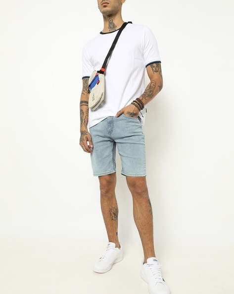 Buy Denim Blue Shorts & 3/4ths for Men by The Indian Garage Co Online |  