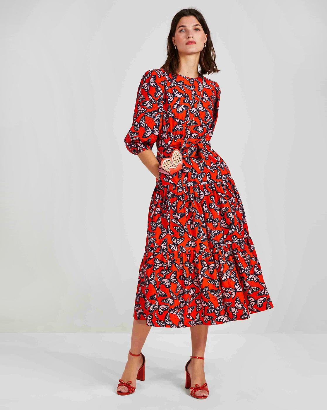 Kate Spade bow-print Flared Dress - Farfetch