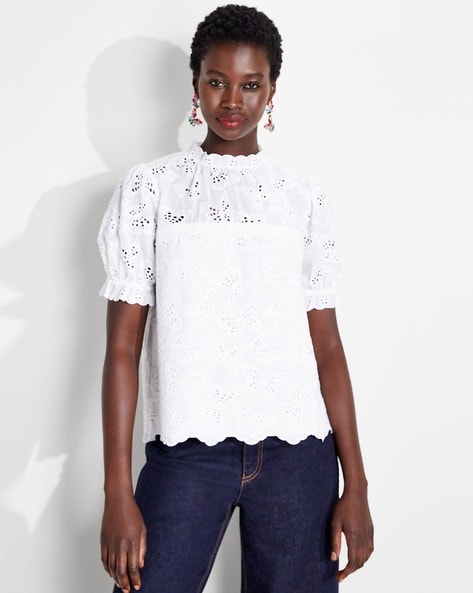 Loft hot sale embroidered top