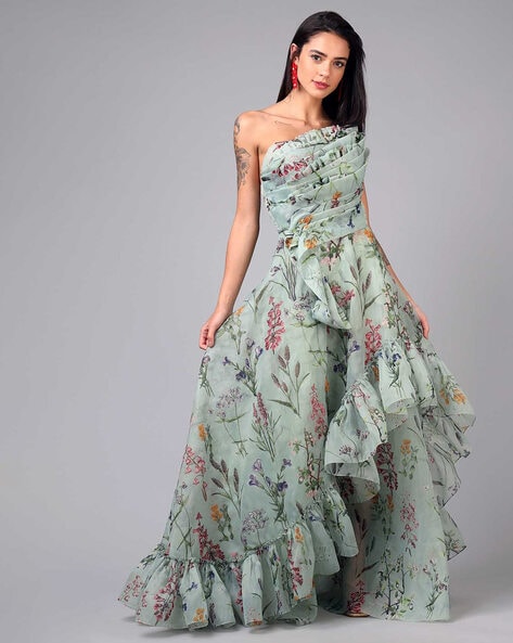 Tiffany Designs 16089 Ombre Fade Sequin One Shoulder Dress