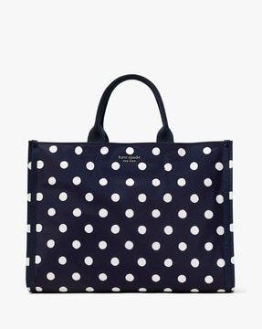 Buy KATE SPADE The Little Better Sam Sunshine Dot Large Tote Bag with  Detachable Adjustable Strap | Navy Blue Color Women | AJIO LUXE