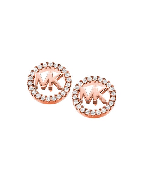 Buy Michael Kors Sterling Silver Rose Gold-Plated Stud Earrings | Rose Gold-Toned  & White Color Women | AJIO LUXE