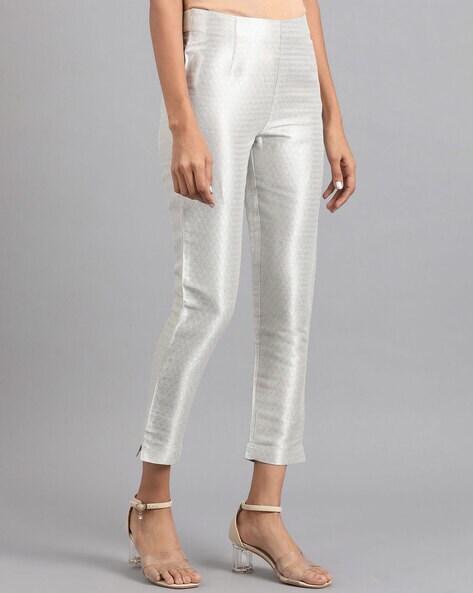 Crackle Faux Leather Straight Trouser  Warehouse