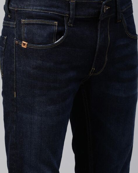 expandable waist blue jeans