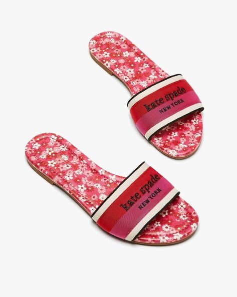 Buy KATE SPADE Meadow Printed Slide Sandals | Red Color Women | AJIO LUXE