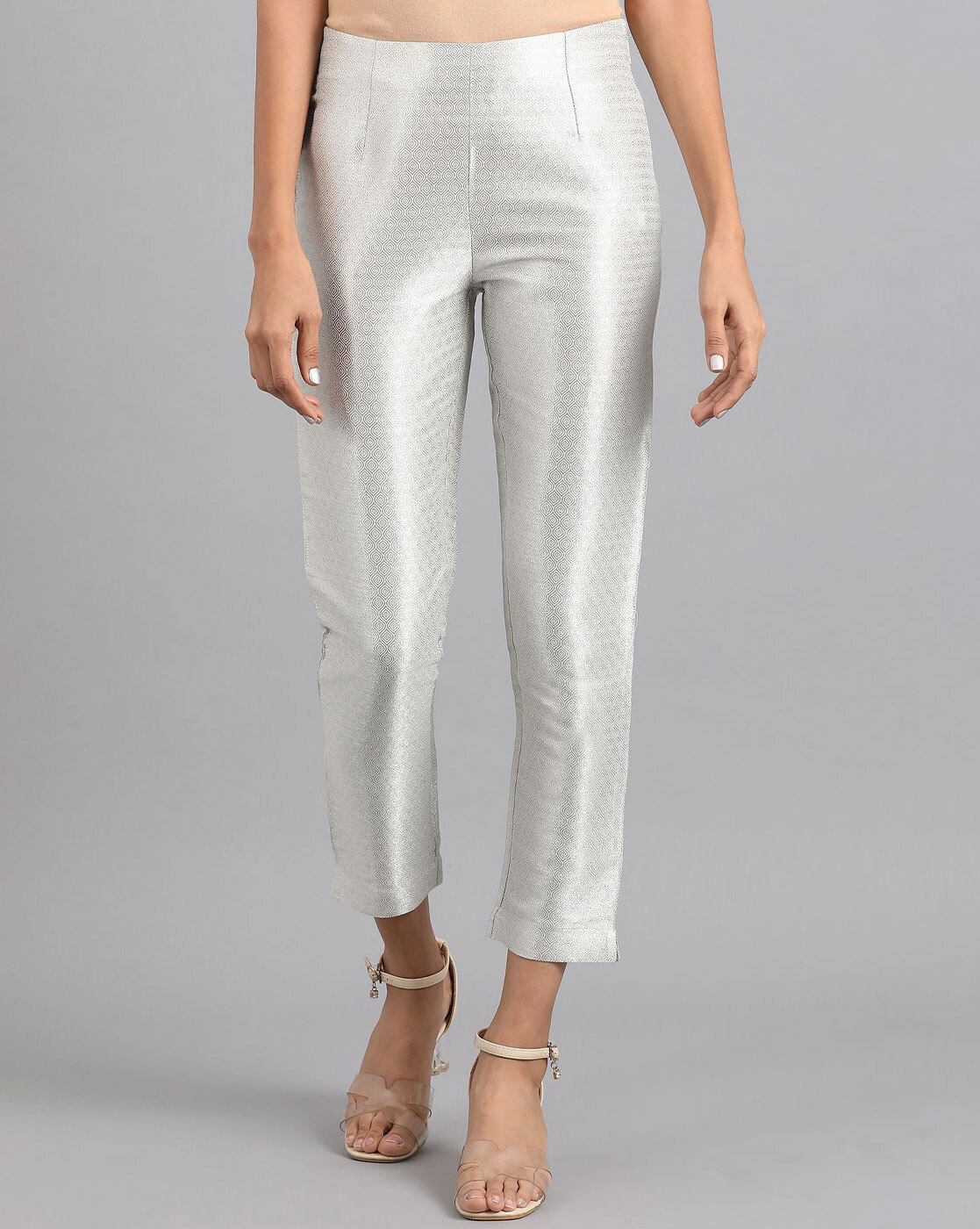 Buy White Solid Trousers Online  Aurelia