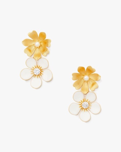 Buy Kate Spade New York Heritage Bloom Goldtone & Mother-of-pearl Drop  Earrings Fall Sale - Cream Gold At 25% Off | Editorialist