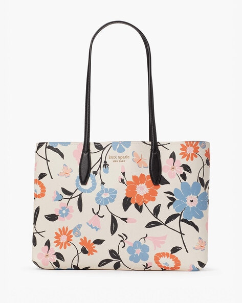 Buy KATE SPADE All Day Floral Garden Large Tote Bag with Pouch |  Multicoloured Color Women | AJIO LUXE
