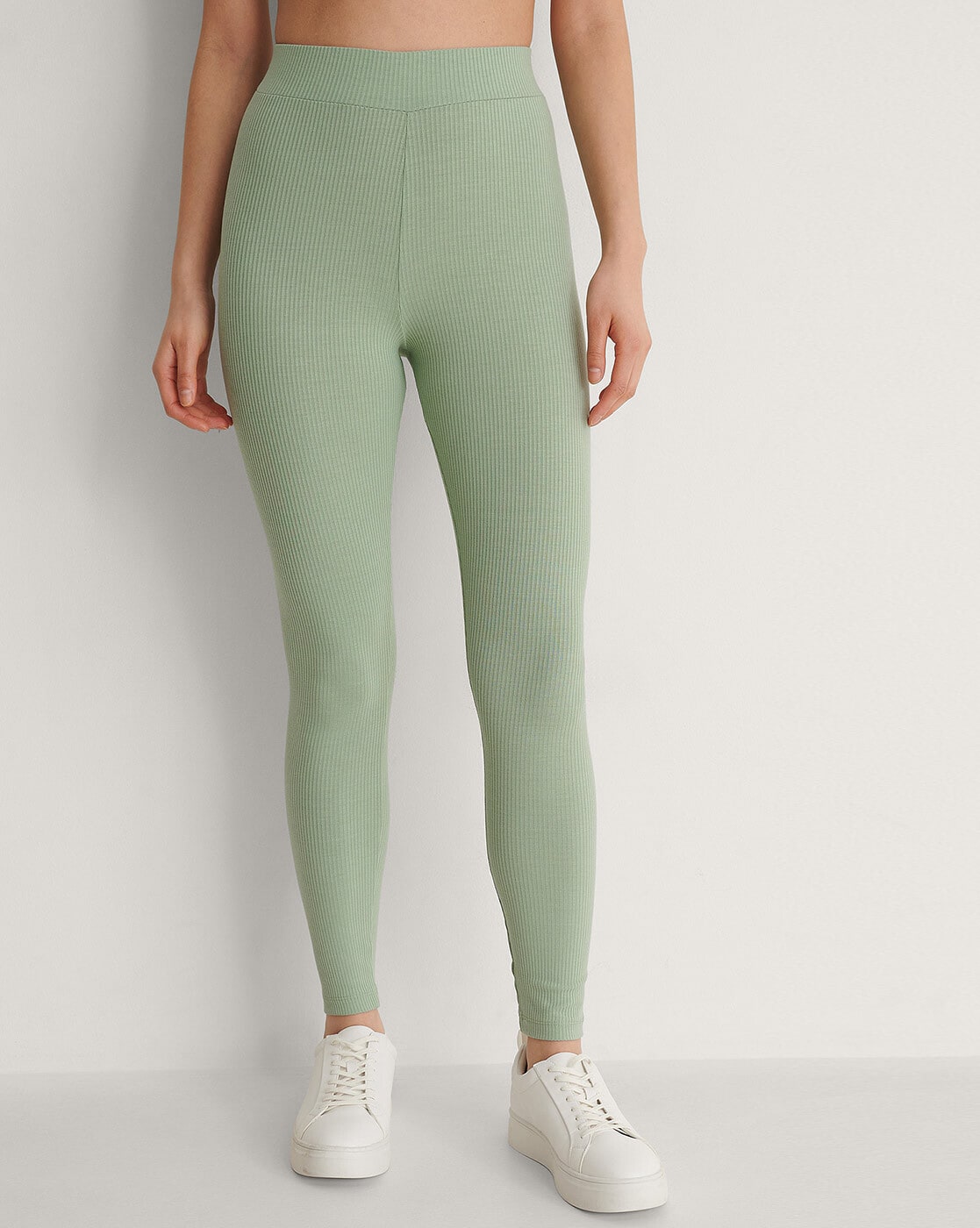 High Waisted Leggings - Green Brush - confiDANCE wear