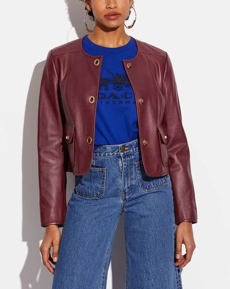 Leather jacket cheap and button down