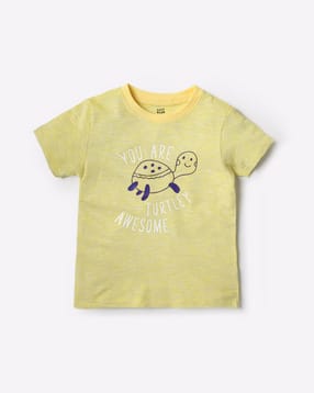 mini klub Heathered Round-Neck T-shirt with Typography-picture-50