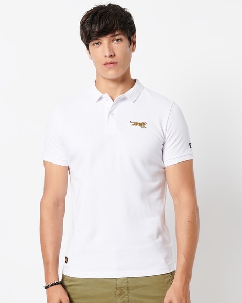 Superdry white polo clearance shirt