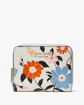 Buy KATE SPADE Spencer Floral Garden Embossed Small Compact Wallet | White  Color Women | AJIO LUXE