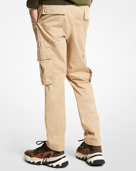 MVR JEANS Mens Solid Formal Regular Fit Wrinkle Free Cotton Satin Trousers   3411  Camel Color