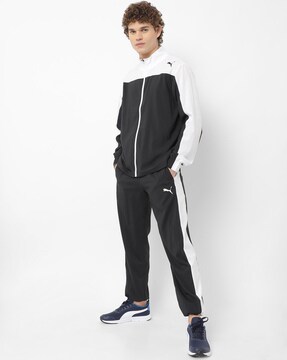 puma black and white tracksuit