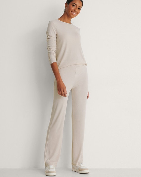 ribbed wide leg pant