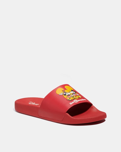 Disney x Coach Sport Slides with Mickey Minnie Mouse Motif