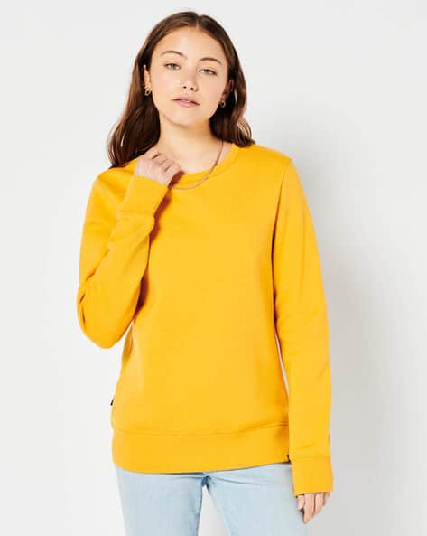 Vintage Crew-Neck Sweatshirt with Logo Patch