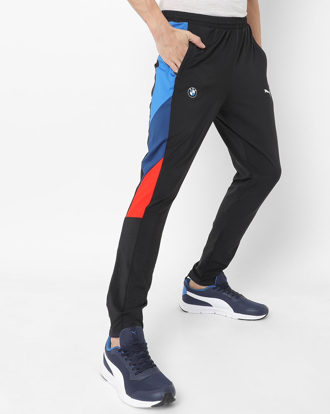 Buyr.com | Pants | PUMA Men's Standard BMW MMS Sweatpants,  Marina-Blueprint-HIGH Risk RED, Medium