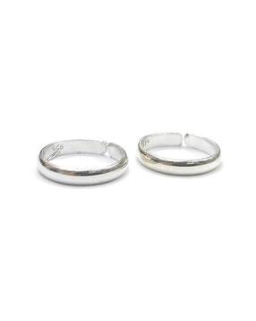 darshraj 925 Sterling Silver Plain Toe Ring-picture-23