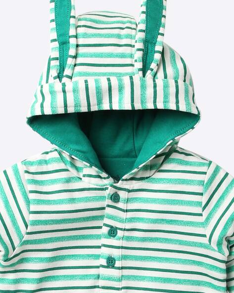 Green and on sale white striped hoodie