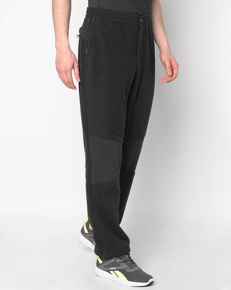 Men Panelled Track Pants with Placement Logo Print