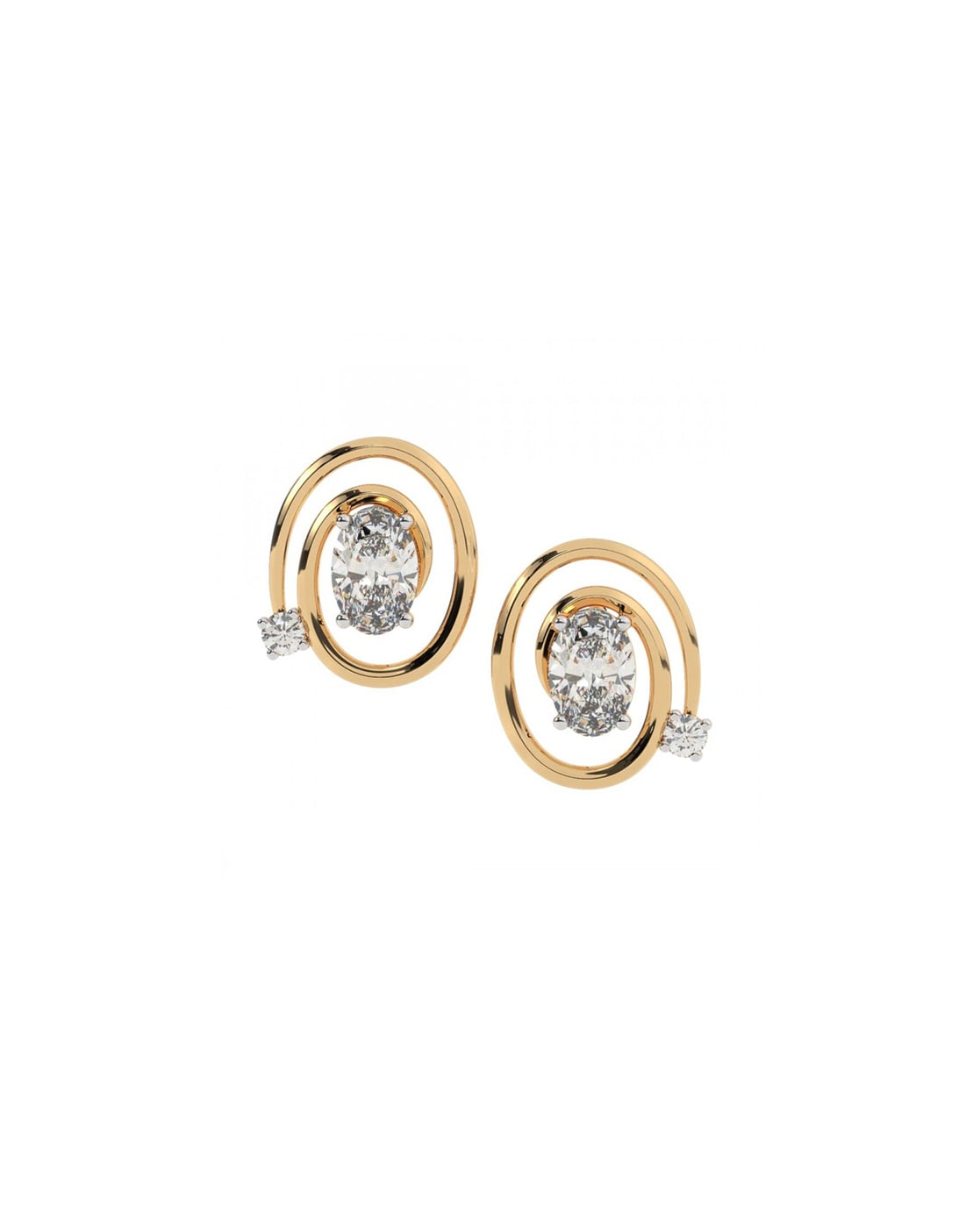 Luxurious Floral Gold Stud Earrings