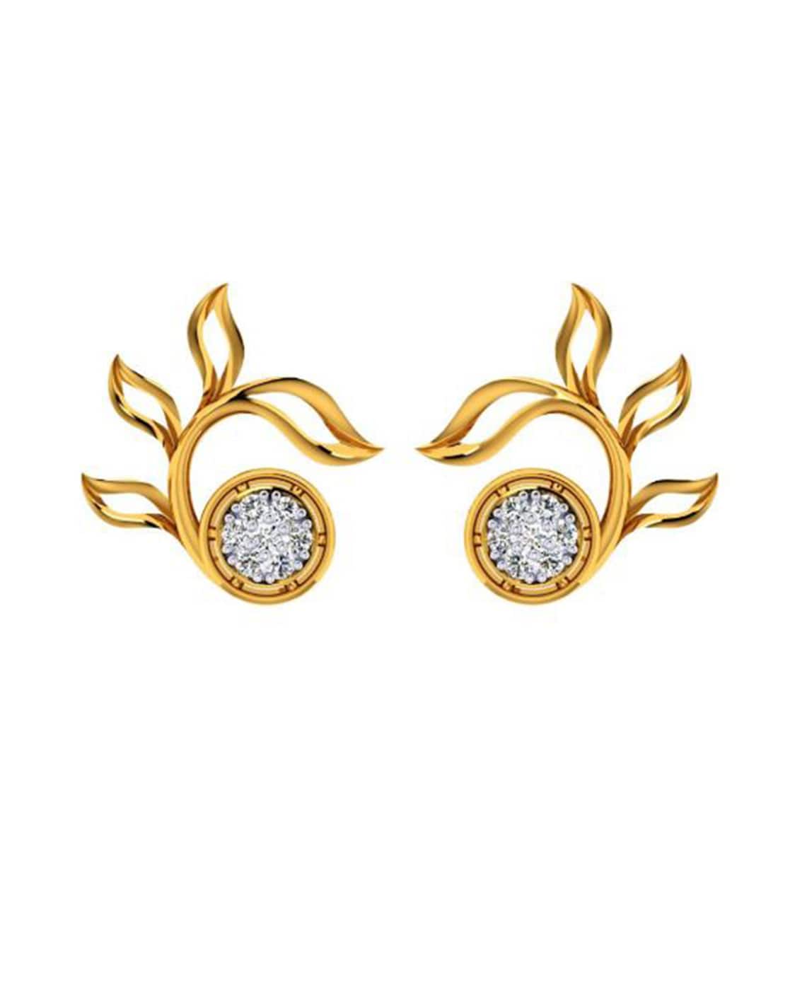 18kt yellow gold with fabulous cubic zircon stone handmade earrings hoops  bali nose ring fabulous womens daily use jewelry  TRIBAL ORNAMENTS