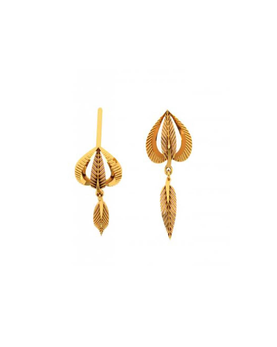 Senco Gold jewellery  Buy Senco Gold 22K Yellow Gold Triangular Filigree Gold  Earrings Online  Nykaa Fashion