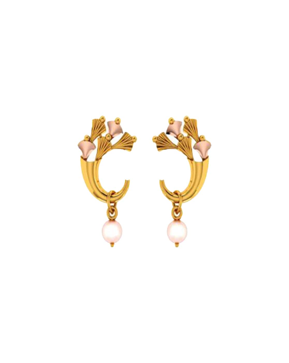 Purchase Simple Gold Earrings Design Online - PC Chandra