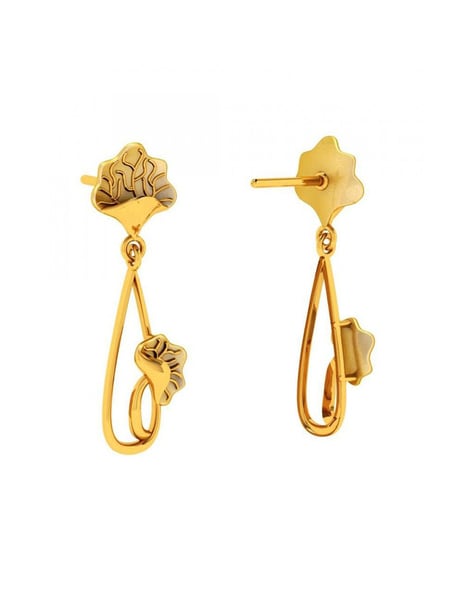 CANDERE - A KALYAN JEWELLERS COMPANY 18Kt (750) Bis Hallmark Yellow Gold  Dangle Earrings For Women : Amazon.in: Fashion