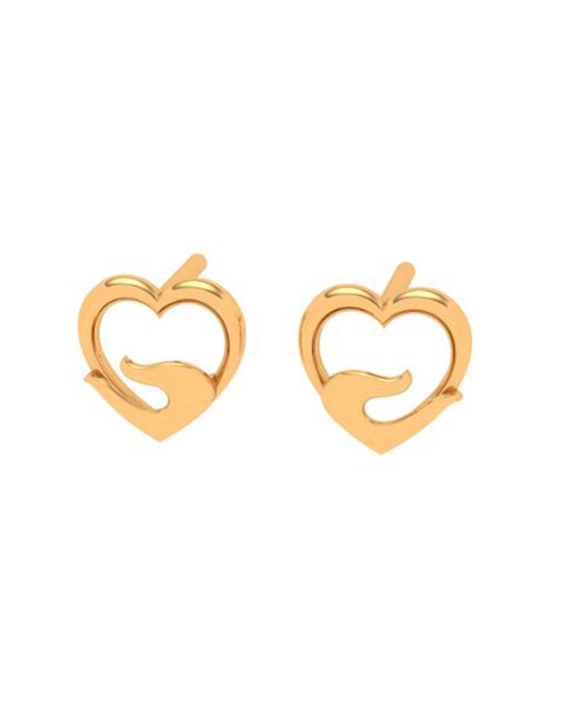 Rose Gold Heart Shaped Pearl Earrings - Luna Jewelry