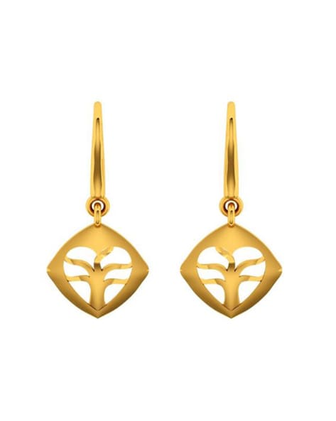 CANDERE - A KALYAN JEWELLERS COMPANY 18K (750) and BIS Hallmark Yellow Gold  Dangle Earring for Women with Screw Back Closure : Amazon.in: Fashion