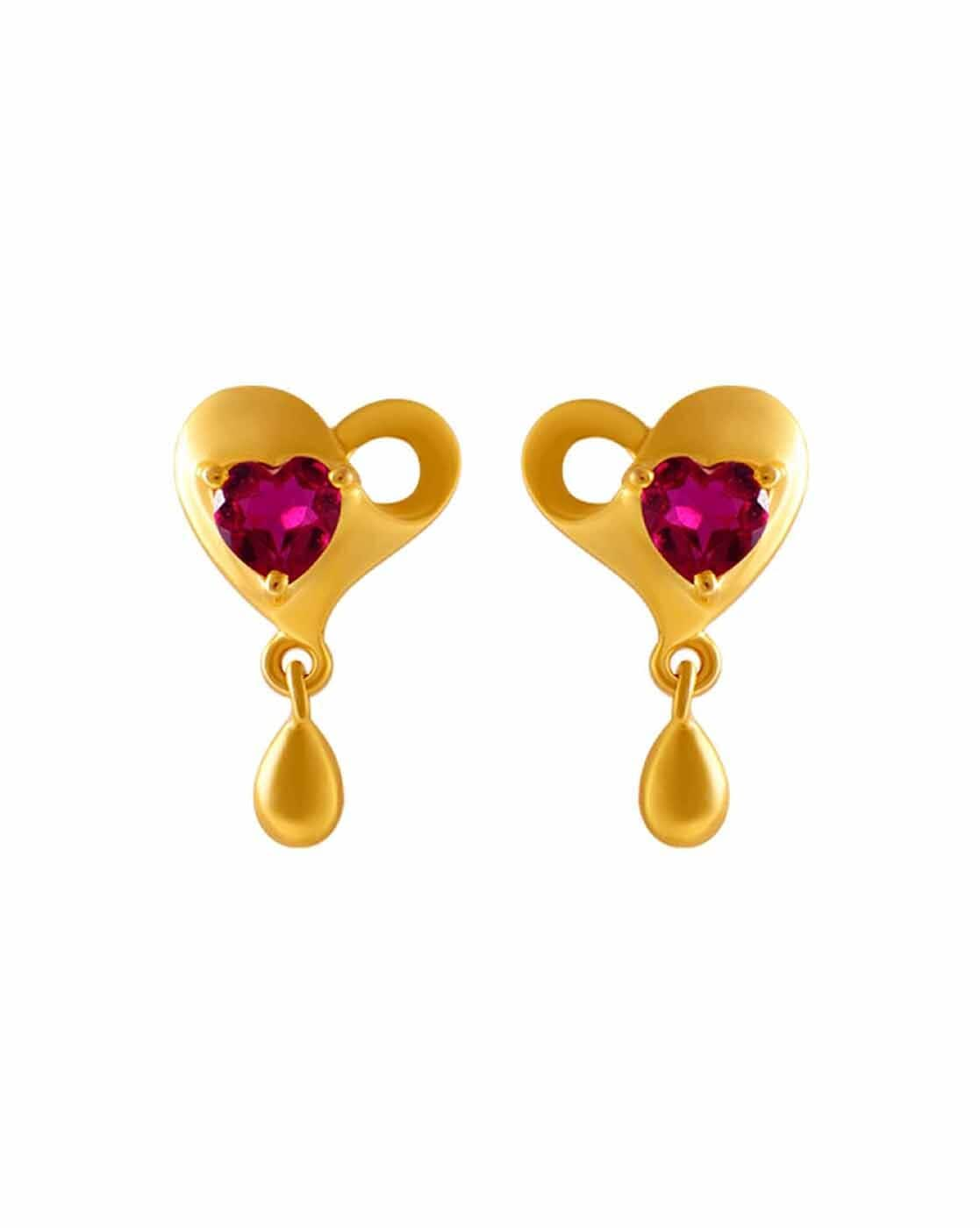 Studs Golden Ladies Gold Plated Stud Earrings at Rs 25/pair in Rajkot | ID:  25931899355