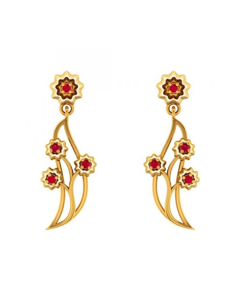 Buy Real Garnet Threader Earrings in 14k Solid Gold | Chordia Jewels