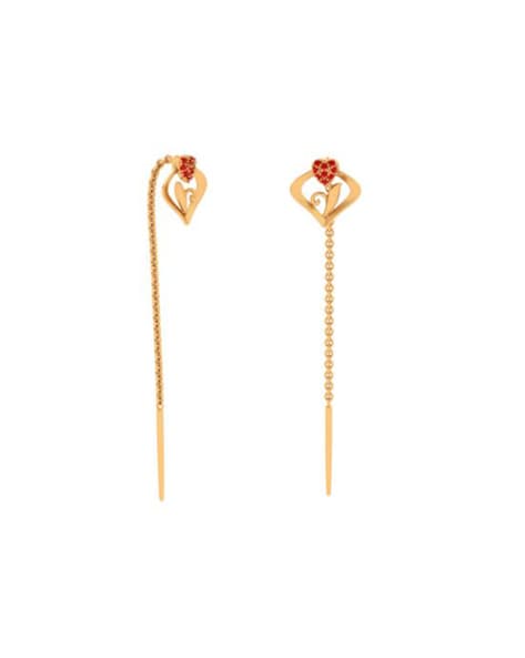Latest gold long sui dhaga earring design jewellery collection photo||2023 sui  dhaga long earrings. - YouTube