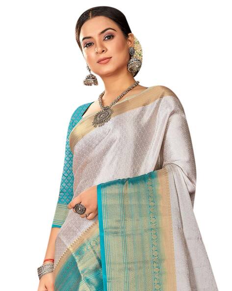 Pure Cotton Rich Pallu & Jaquard Border Saree With Lenin silk Blouse!! –  Royskart