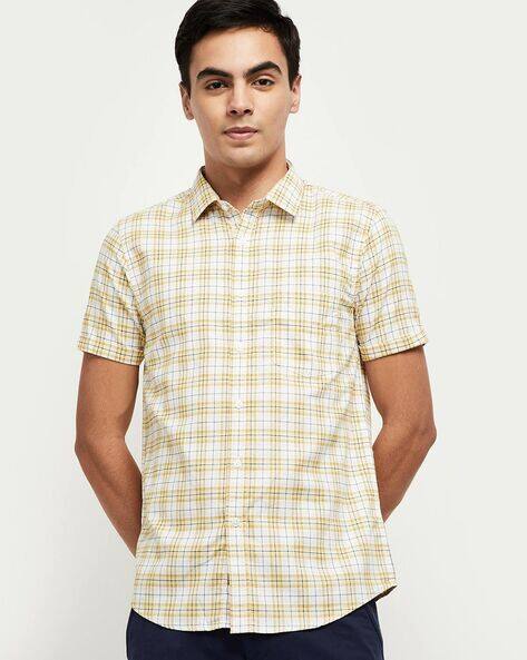 mens short sleeve shirt cream