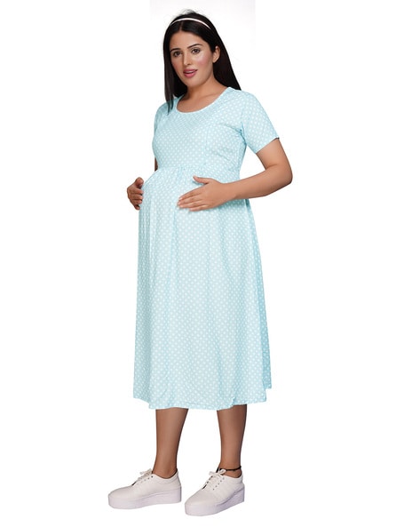 Baby blue polka clearance dot maternity dress