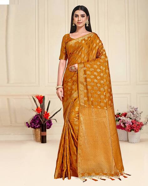 Yellow and Red Kanjivaram Saree with Matching Designer Blouse || Rooprekha  – rooprekha