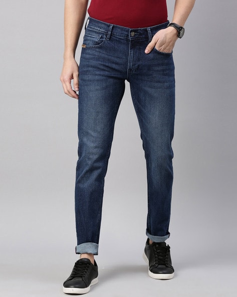 blue jeans with expandable waist