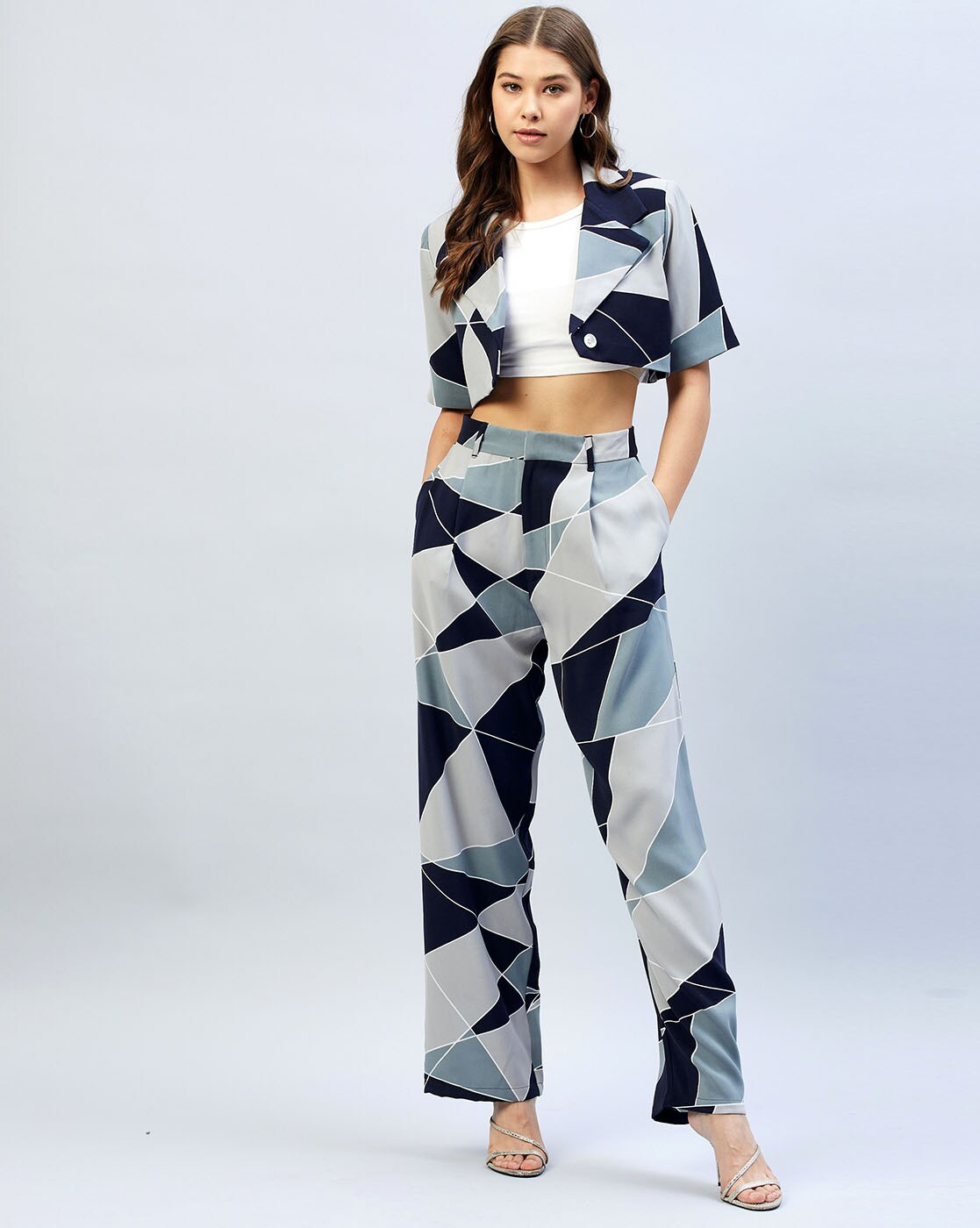 Ryleigh Geometric Print Tapered Trouser 