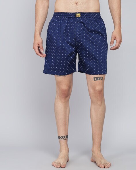 Micro Print Boxers with Elasticated Waist