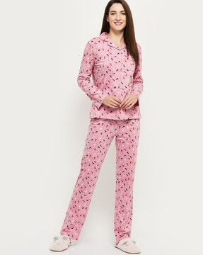 The White Company Tiny-heart-print Brushed-cotton Pajama Set in Gray