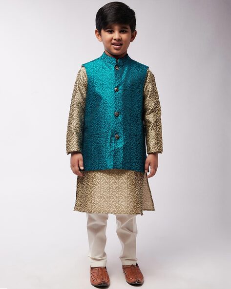 printed kurta pajama with jacket