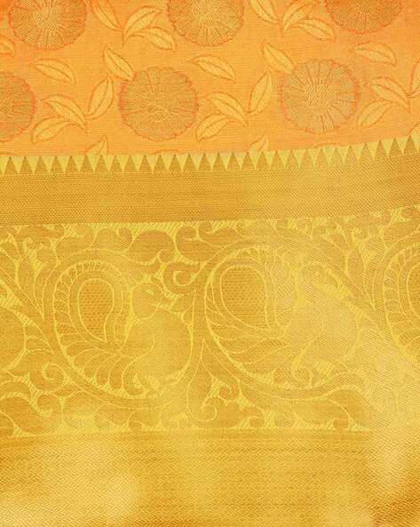 MIMOSA Women's Kanjivaram Art Silk Saree With Unstiched Brocade Blouse -  (5469-2992-SD-GRN) : : Fashion